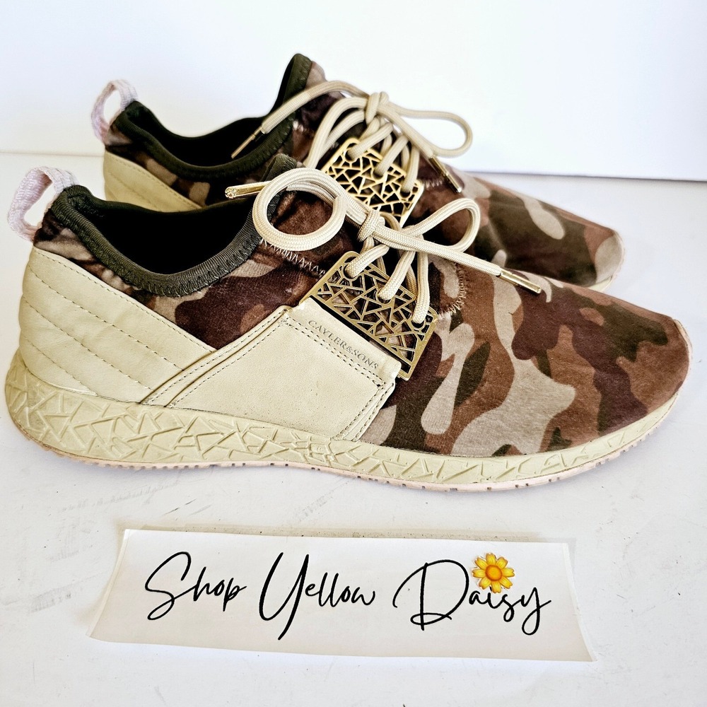 Cayler & Sons Camo Low Top Sneakers Gold Lace Cage Streetwear Shoes Mens 8